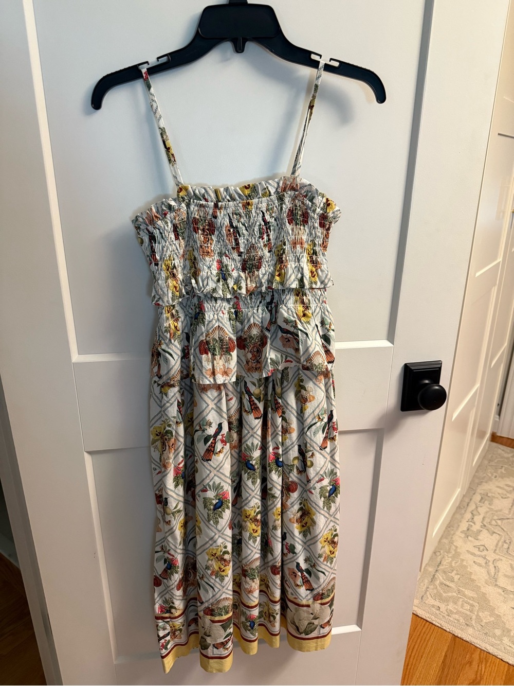 Anthropologie Floral Smocked Sundress in Cream and Multicolor